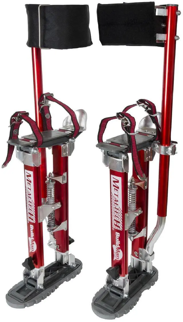 Main image of I-BMDS1830 BuildMan Grade 18-in. to 30-in. Drywall Stilts 2-Pack, Anodized Aluminum Stilts for Adults, Drywall Tools for Home Improvement, Paint Stilts with Anti-Fatigue Comfort Straps
