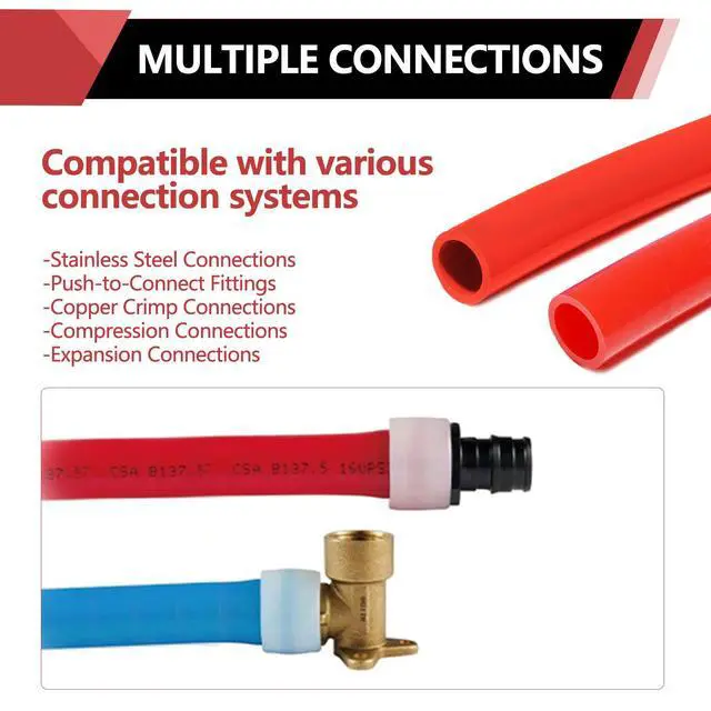 Alt view image 5 of 6 - 1 Inch 100 ft Pex A Pipe/Tubing RED for Potable Water-Plumbing Application with a Pipe Cutter (Red),(ZR100)