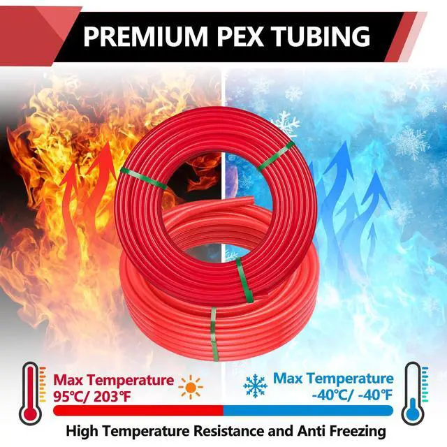 Alt view image 6 of 6 - 1 Inch 100 ft Pex A Pipe/Tubing RED for Potable Water-Plumbing Application with a Pipe Cutter (Red),(ZR100)
