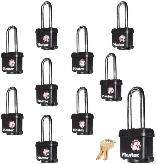 Main image of (10) Keyed Alike Padlocks w/Thermoplastic Coating and 2"(51mm) Tall Shackle incl 20 Keys - Model # 311KALH-10