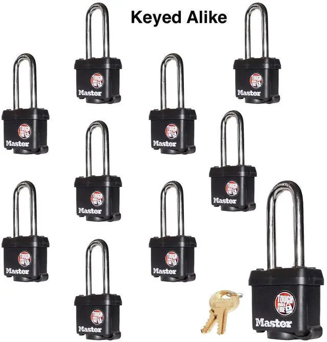 Alt view image 2 of 4 - (10) Keyed Alike Padlocks w/Thermoplastic Coating and 2"(51mm) Tall Shackle incl 20 Keys - Model # 311KALH-10