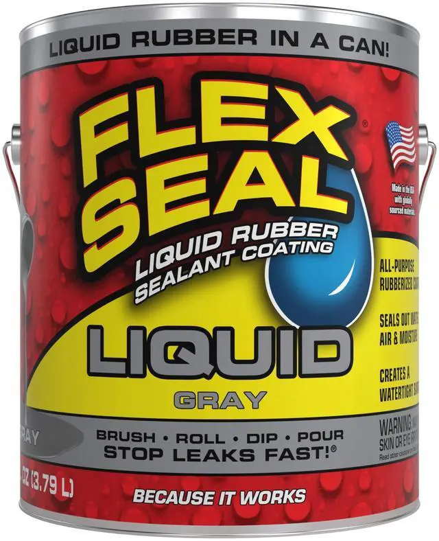Main image of Rubber Coating Sealant, Waterproof, Flexible, Breathable, and UV Resistant, Roof Repair, Basements, RV, Campers, Trailers, Marine, EPDM, Masonry, Gray, 1 Gallon