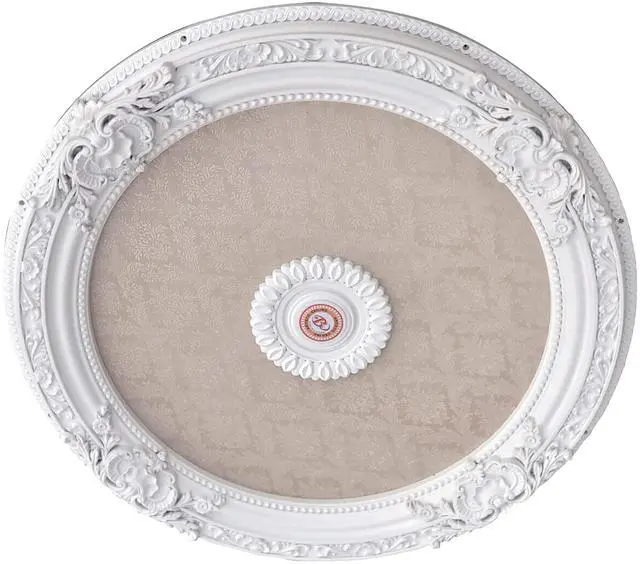 Main image of Round Blanco-White Chandelier Ceiling Medallion or Fan Medallion, 36 Inches