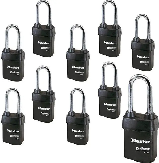 Main image of Ten (10) High Security Pro Series Padlocks w/20 Keys, 6121NKALJ-10 w/BumpStop Technology