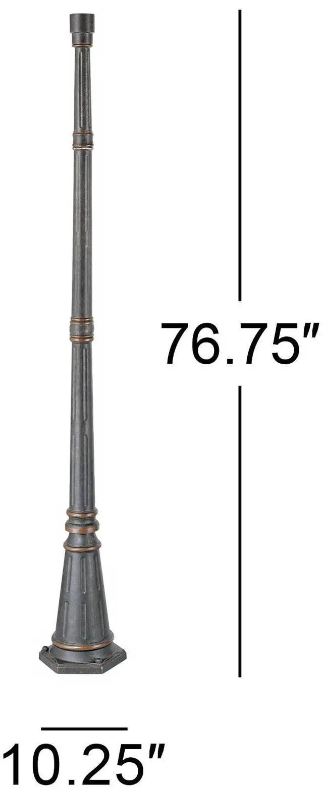 Alt view image 4 of 5 - Hepworth Traditional Outdoor Light Post and Cap Base Veranda Bronze 76 3/4" Accessory for Post Exterior House Porch Patio Outside Deck Yard Garden Driveway Home Lawn Walkway