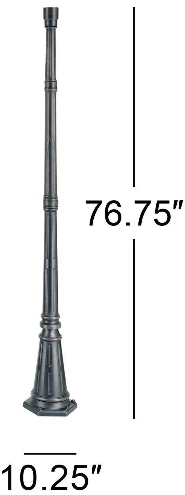 Alt view image 4 of 5 - Hepworth Traditional Outdoor Post Light Pole and Cap Base Classic Bronze Brown 76 3/4" Accessory for Exterior House Porch Patio Deck Yard Garden Driveway Home Lawn Walkway