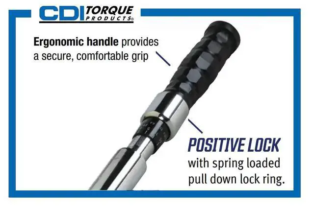 Alt view image 4 of 6 - CDI 2503MFRPH Comfort Grip Dual Scale Micrometer Adjustable Click Style Torque Wrench - 1/2-Inch Drive - 30 to 250 ft. lb. Torque Range