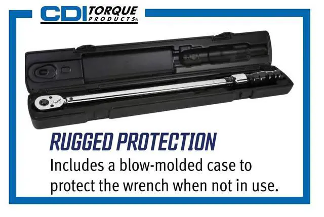 Alt view image 6 of 6 - CDI 2503MFRPH Comfort Grip Dual Scale Micrometer Adjustable Click Style Torque Wrench - 1/2-Inch Drive - 30 to 250 ft. lb. Torque Range