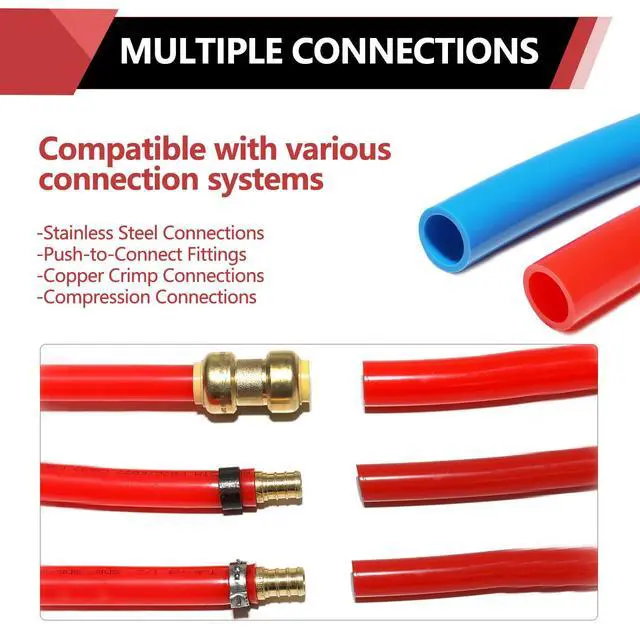 Alt view image 5 of 6 - PEX-b 3/4 Inch Tubing/Pipe NSF Certified For Potable Water, 2 Rolls X 100 Feet (200 ft) for Potable Water-for Hot/Cold Water-Plumbing and Radiant Heating Applications, Pipe Cutter,(AB-4)