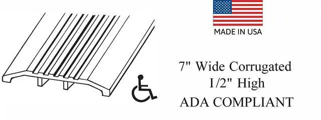 Alt view image 3 of 5 - 7" Wide x 1/2" Heavy Duty Corrugated Aluminum Threshold Made in USA (8 FT (96 3/4") Long)