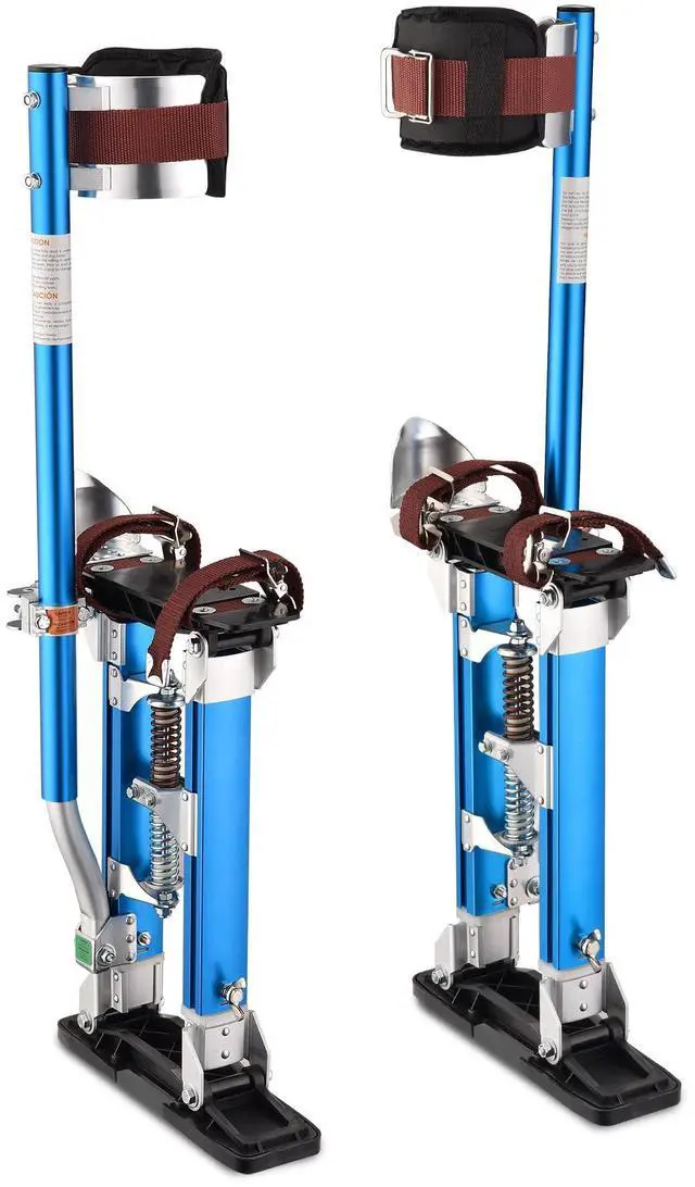 Main image of Drywall Stilts 16" - 24" Adjustable Aluminum Drywall Tools with Comfort Leg Pads for Sheetrock Painting Parade Costume Cleaning String Light Decor - 1 Pair of Blue Stilts