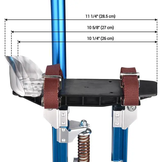 Alt view image 5 of 6 - Drywall Stilts 16" - 24" Adjustable Aluminum Drywall Tools with Comfort Leg Pads for Sheetrock Painting Parade Costume Cleaning String Light Decor - 1 Pair of Blue Stilts