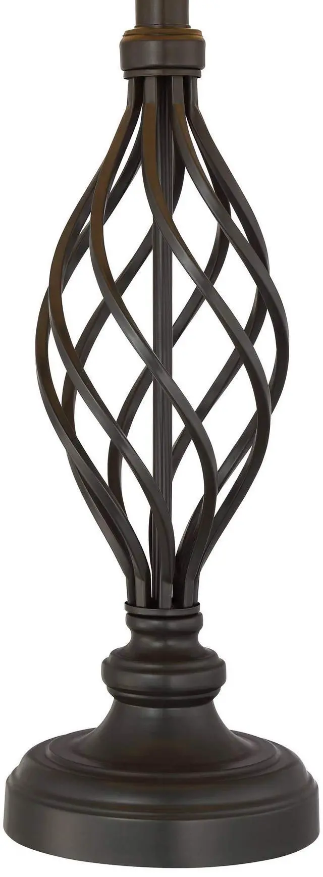 Alt view image 5 of 6 - Annie Modern Industrial 3-Way Table Lamps 28" Tall Set of 2 with Dimmers Bronze Iron Cream Tapered Drum Shade for Bedroom Living Room House Home Bedside Nightstand Office