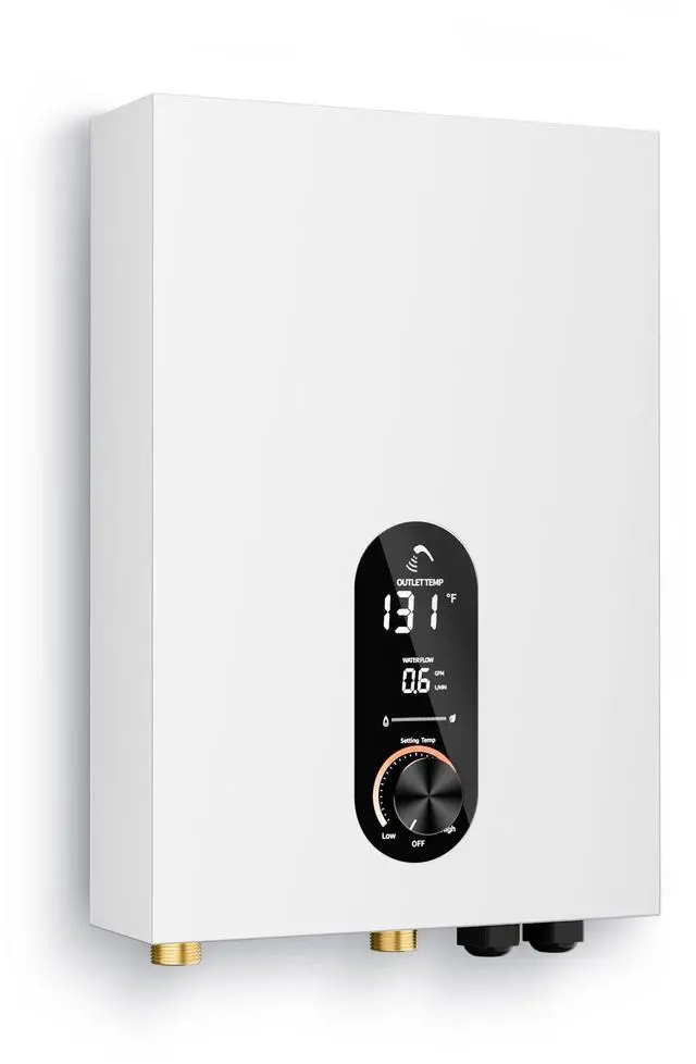Main image of Electric Tankless Water Heater,240V Electric Water Heater,27kW Tankless Water Heater,Instant Water Heater for Shower with LED Display,Self Modulates to Save Energy Use,White