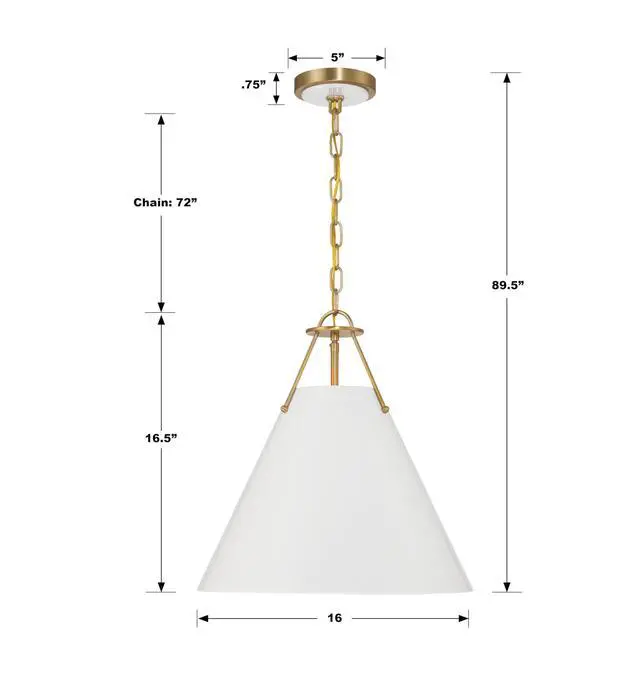 Alt view image 6 of 6 - Xavier 16'' Vibrant Gold Pendant