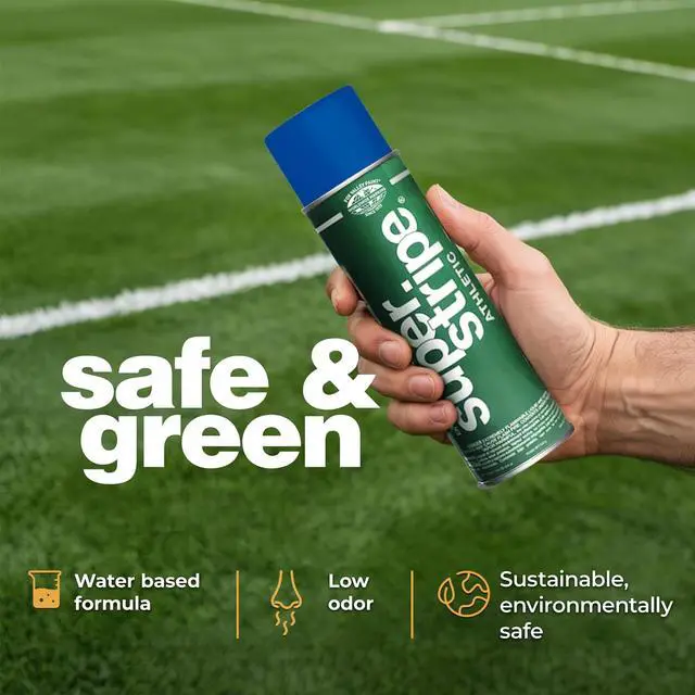 Alt view image 4 of 6 - Fox Valley Athletic Blue Field Marking Spray Paint - 18 oz (Pack of 12), Easy-to-Use Water-Based Grass and Turf Field Marking Paint - Ideal for Tennis, Basketball Courts and Athletic Fields
