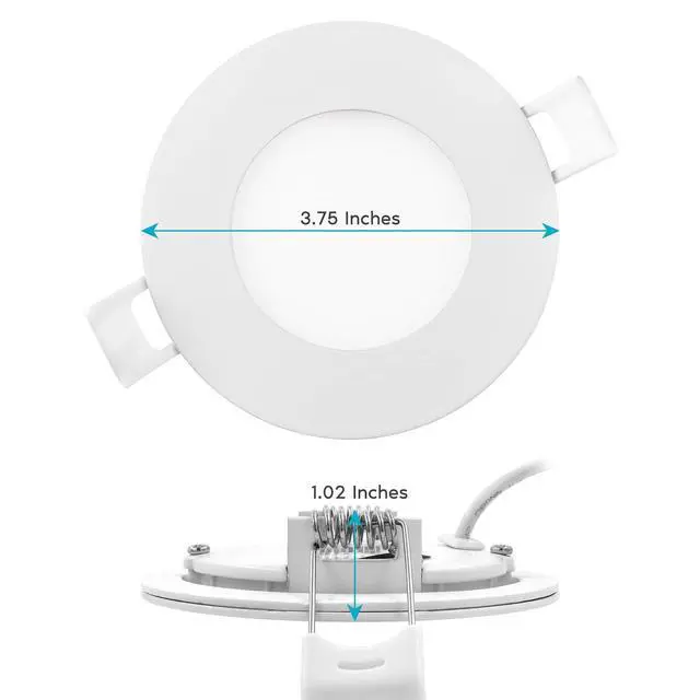 Alt view image 5 of 6 - 12 Pack 3 Inch Ultra Thin LED Recessed Light with Junction Box, 8W, CCT Color Selectable 2700K | 3000K | 3500K | 4000K | 5000K, Dimmable Wafer Lights, 540 Lumens, ETL & Energy Star, IC Rated