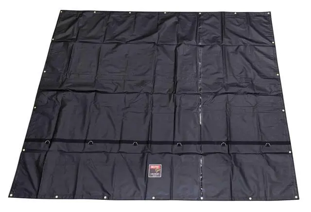 Alt view image 4 of 6 - 2 Pack 10'x12' Heavy Duty Smoke Tarp for Flatbed Truck - 18 Ounce Vinyl - Load Covering Tarp Protects Your Cargo from Exhaust Smoke & Dirt - Water Resistant