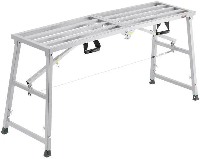 Main image of Work Platform, 55"x 15" Portable Scaffolding Platform, Folding Steel Step Ladder Adjustable Height 27.5-45.3, 800 lbs Load Capacity, Non-Slip Drywall Painting Stool for Cleaning &Washing