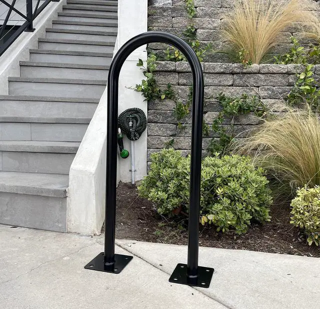 Main image of In Ground Bike Rack | U Shaped, Commercial, Outdoor, 1 Loop, Steel | Black, 14.5" x 34" (2)