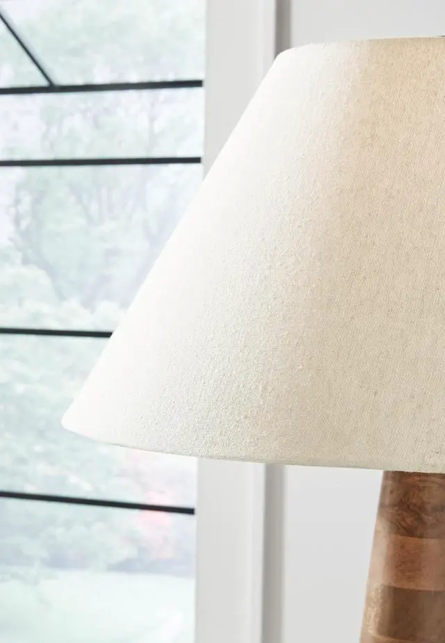 Alt view image 6 of 6 - Danset Contemporary Wood Floor Lamp with 3-Way Switch, Light Brown