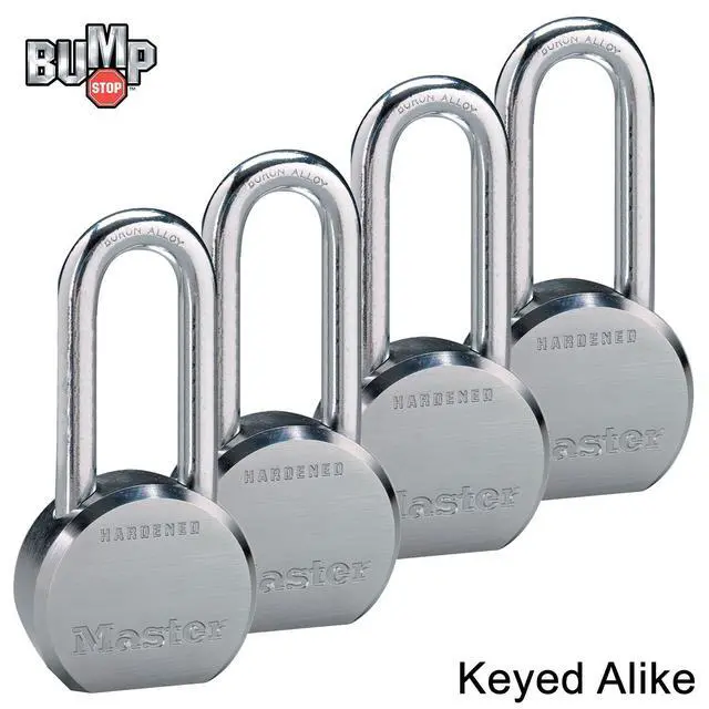 Alt view image 2 of 3 - (4) High Security Pro Series Keyed Alike Padlocks w/8 Keys, 6230NKALH-4 w/BumpStop Technology