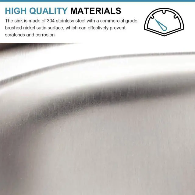 Alt view image 3 of 6 - 32 Inch Undermount 60/40 Stainless Steel Double Bowl Kitchen Sink | 304 Stainless Steel, 18 Gauge Thickness, Commercial Grade Satin Finish, Basket Strainer Included, 32" x 20-7/8" x 9"