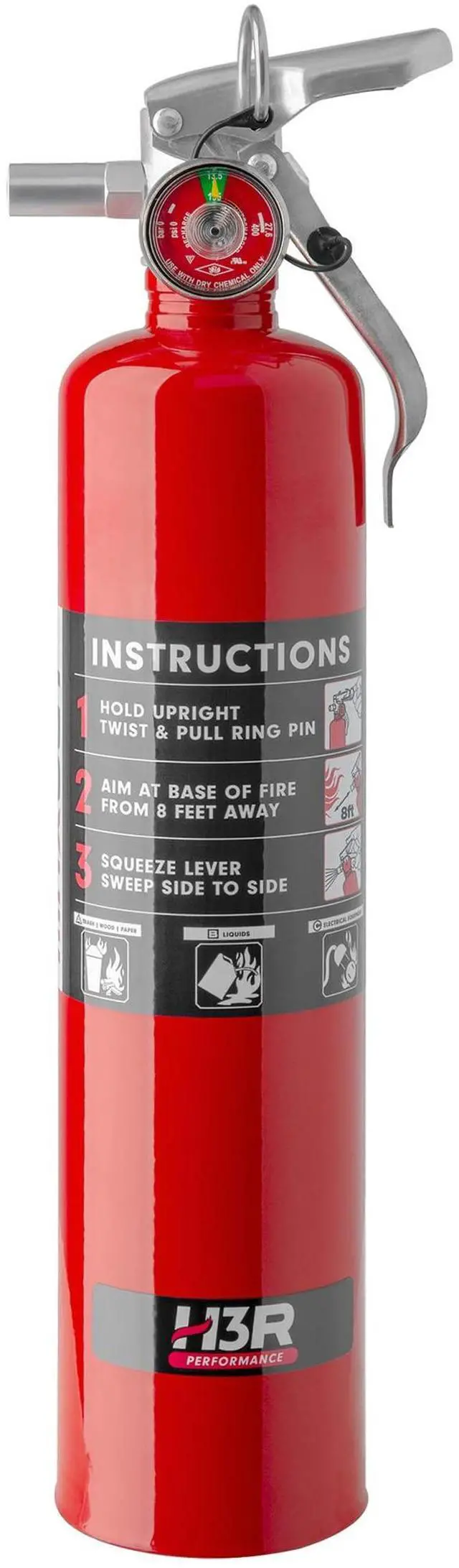 Main image of MaxOut ABC Fire Extinguisher for Vehicle, Marine & Home Safety | Car, Truck, Off-Road, UTV, RV, Boat | Refillable Dry Chemical | Mounting Bracket | UL Listed, USCG Approved | 2.5 lbs Red