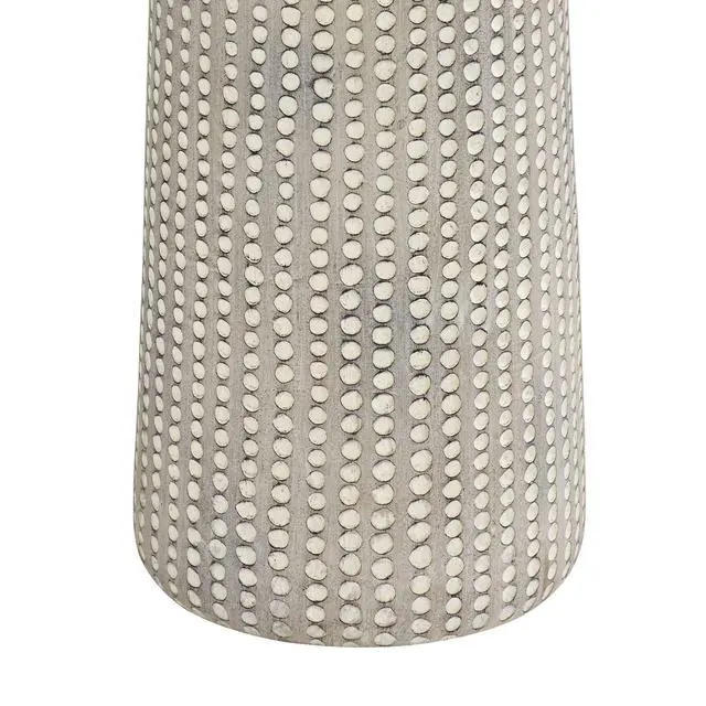 Alt view image 5 of 6 - Leisa Mid Century Modern Coastal Southwest Bohemian 64 1/2" Tall Standing Floor Lamp Foot Switch Natural Hammered Pattern Living Room Bedroom House Reading Office Home Décor