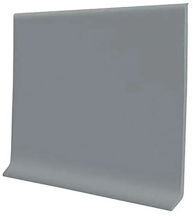 Main image of Gray Vinyl Wall Base Ultra Thick (1/8 inch), 6 inch X 80 ft Non Glued Wall Base Trim Durable and Flexible - Easy Install Vinyl Floor Base that Resists Scuffing and Cracking
