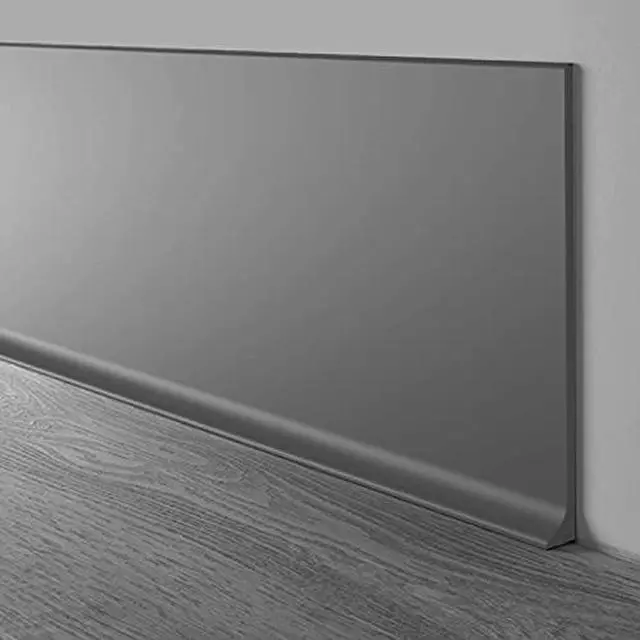 Alt view image 3 of 6 - Gray Vinyl Wall Base Ultra Thick (1/8 inch), 6 inch X 80 ft Non Glued Wall Base Trim Durable and Flexible - Easy Install Vinyl Floor Base that Resists Scuffing and Cracking
