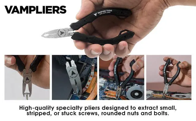 Alt view image 4 of 6 - 4-PC Screw Extractor Pliers Gift Set. Made in Japan. 8" Linesman, 7.5" Long Nose, 6.25" Multipurpose & 5" Mini Pliers. Remove any Stripped/Damaged/Rusted Screws