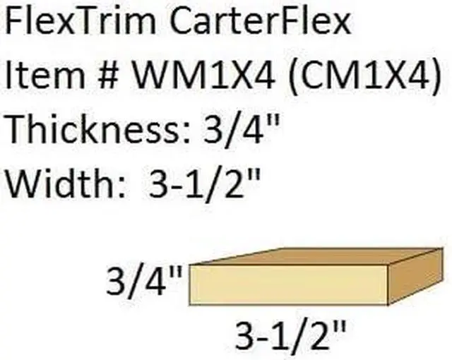 Alt view image 2 of 6 - #1X4: Flexible Flat Stock Casing Molding: 3/4" Thick x 3-1/2" Wide - PRE Curved to fit Specific Size Half Round Arches (67" Diameter up to 84" Diameter)