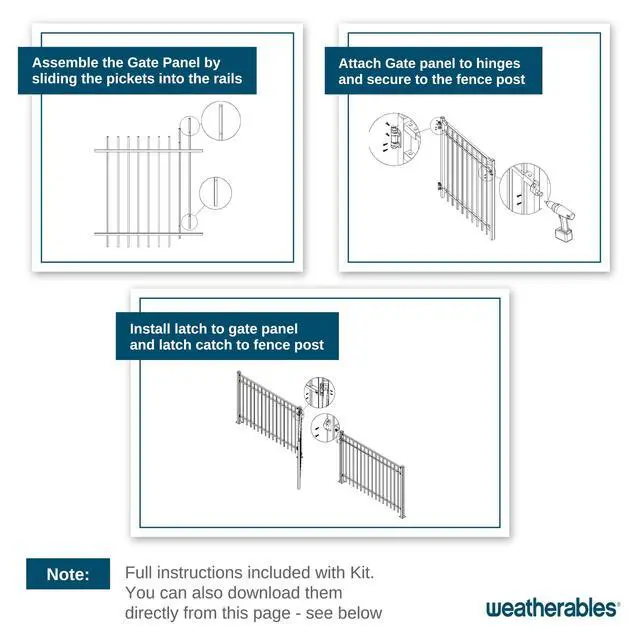 Alt view image 4 of 6 - Livingston Aluminum Gate Kit DIY Kit for Backyard and Garden Fencing, Made with Durable Powder-Coated Aluminum that Combats Rust, Fading, and Corrosion (4 Wide Gate Kit)