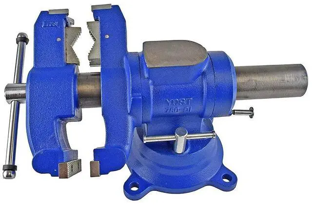 Main image of Yost Vises 750-DI Multi-Jaw Rotating Vise System | 2 in 1 Multipurpose Bench and Pipe Vise | Secure Grip with Swivel Base | Made with a Combination of Ductile Iron & Hardened Steel | Gray