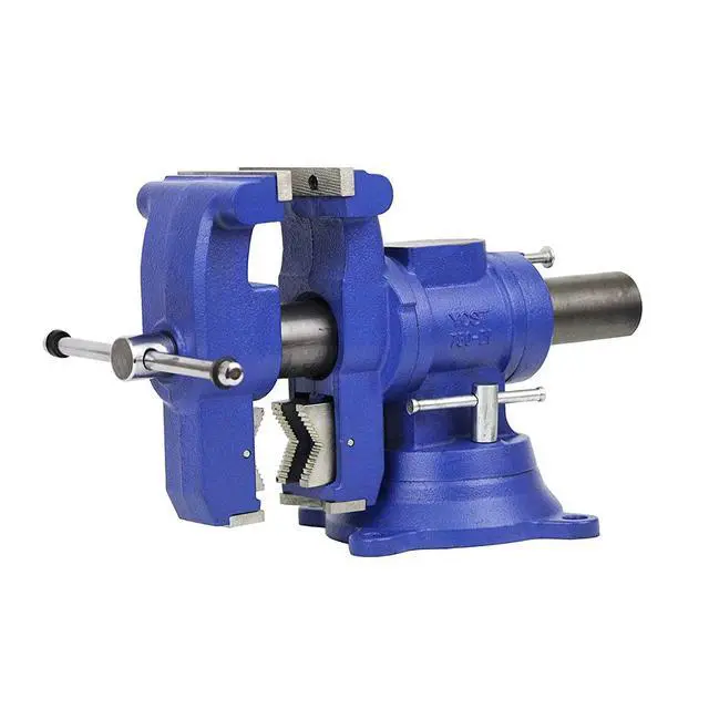 Alt view image 2 of 6 - Yost Vises 750-DI Multi-Jaw Rotating Vise System | 2 in 1 Multipurpose Bench and Pipe Vise | Secure Grip with Swivel Base | Made with a Combination of Ductile Iron & Hardened Steel | Gray