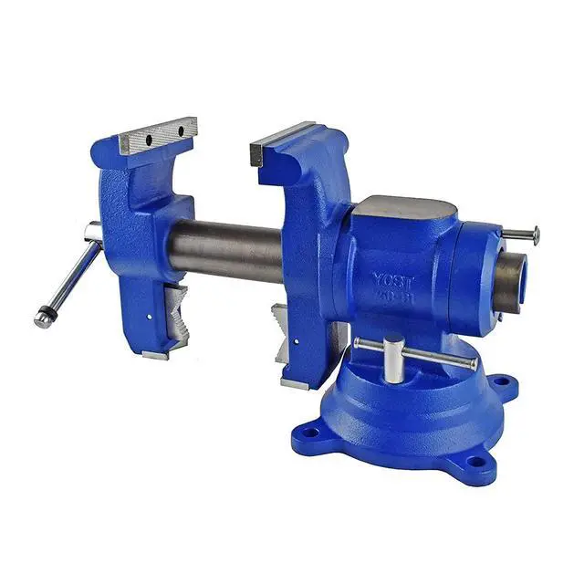 Alt view image 3 of 6 - Yost Vises 750-DI Multi-Jaw Rotating Vise System | 2 in 1 Multipurpose Bench and Pipe Vise | Secure Grip with Swivel Base | Made with a Combination of Ductile Iron & Hardened Steel | Gray