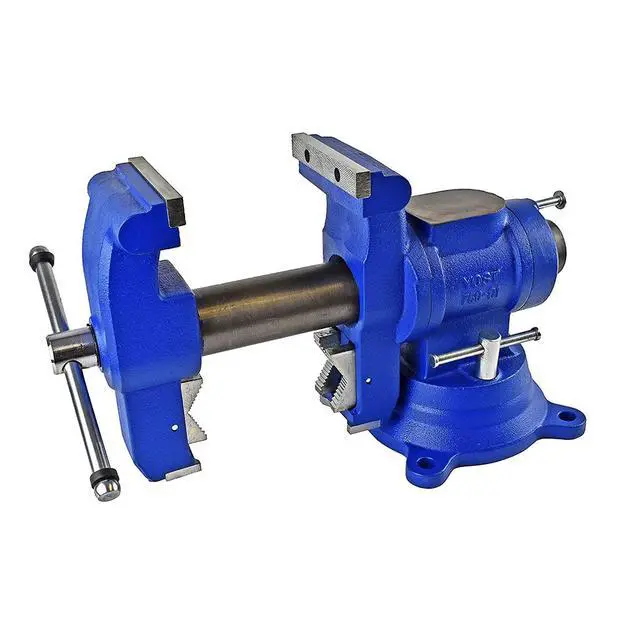 Alt view image 6 of 6 - Yost Vises 750-DI Multi-Jaw Rotating Vise System | 2 in 1 Multipurpose Bench and Pipe Vise | Secure Grip with Swivel Base | Made with a Combination of Ductile Iron & Hardened Steel | Gray