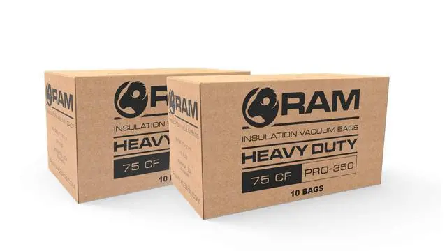 Alt view image 3 of 6 - (20) Heavy Duty Insulation Vacuum Bags by - Size 6 ft x 4 ft - Holds EST 75 Cubic Feet - Low Dust Bag