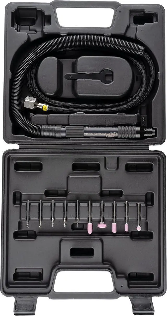 Alt view image 2 of 6 - 320PGK - Air Pencil Grinder Kit, 1/8" Collet, Burr, 60,000 RPM, Inline, Rear Exhaust, includes 5 Mounted Points & 5 Carbide Burrs