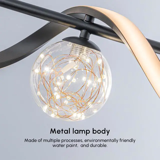 Alt view image 4 of 6 - 40.2" Black Dimmable Integrated LED Linear Chandelier, Kitchen Island Pendant Lighting, Dining Room Over Table Fixture, Modern Hanging Ceiling Light