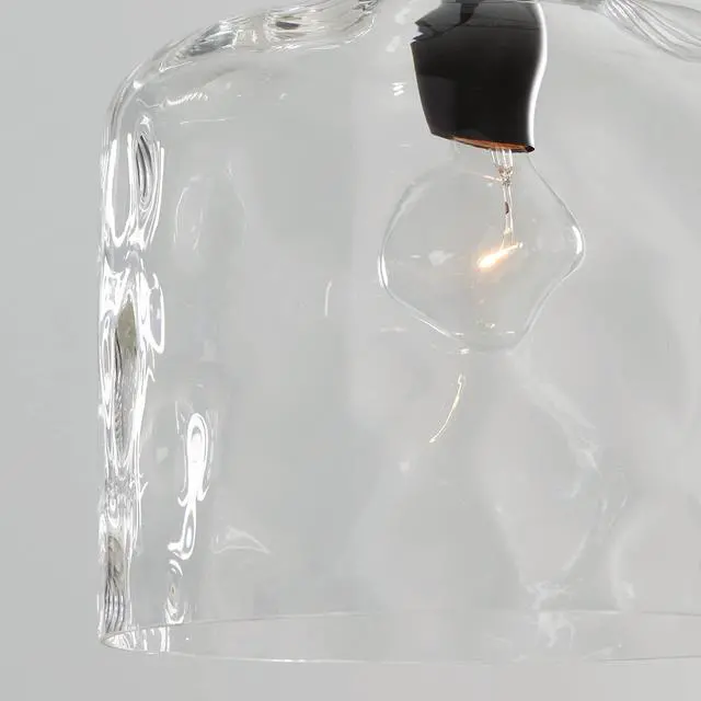 Alt view image 4 of 6 - HomePlace Lighting 325717MB Crawford Urban/Industrial Clear Water Glass Jar Pendant Light, 1-Light 100 Watt, 15" H x 12" W, Matte Black