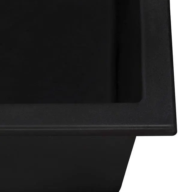Alt view image 6 of 6 - 23 x 20 inch epiGranite Drop-in Topmount Granite Composite Quartz Single Bowl Wet Bar Prep Sink - Midnight Black - RVG1023BK