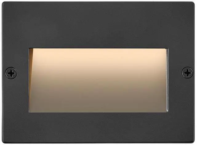 Main image of Taper 12V Integrated LED Horizontal Step Light, Stainless Steel, Etched Glass, ADA Compliant, Recessed Mount, Outdoor Security Deck, Wiring Kit Included, Matte Black Stainless Finish