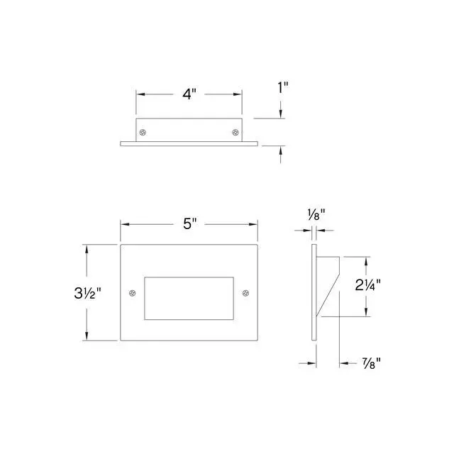 Alt view image 3 of 6 - Taper 12V Integrated LED Horizontal Step Light, Stainless Steel, Etched Glass, ADA Compliant, Recessed Mount, Outdoor Security Deck, Wiring Kit Included, Matte Black Stainless Finish