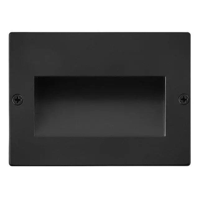 Alt view image 6 of 6 - Taper 12V Integrated LED Horizontal Step Light, Stainless Steel, Etched Glass, ADA Compliant, Recessed Mount, Outdoor Security Deck, Wiring Kit Included, Matte Black Stainless Finish