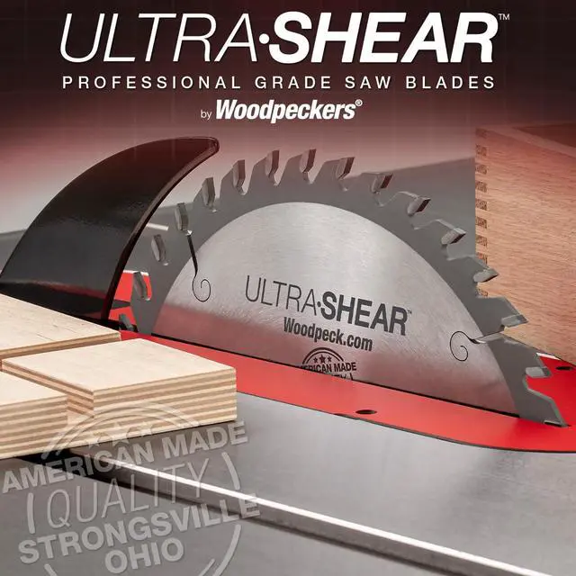 Alt view image 2 of 6 - 10 Inch Flat-Top Grooving Table Saw Blade, Carbide Tipped, 40-Tooth, 3/16" Kerf & 5/8" Arbor, for Dados, Joints, Rabbets - Made in USA