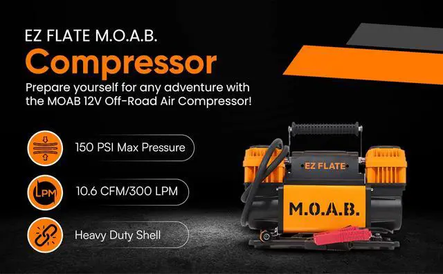 Alt view image 3 of 6 - M.O.A.B. Dual Air Compressor for 4x4 Offroad Vehicles, Fast Inflation, 12V Power, Easy to Use, Storage Bag