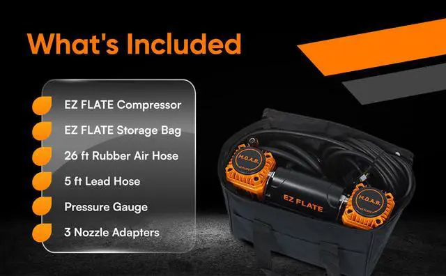 Alt view image 6 of 6 - M.O.A.B. Dual Air Compressor for 4x4 Offroad Vehicles, Fast Inflation, 12V Power, Easy to Use, Storage Bag