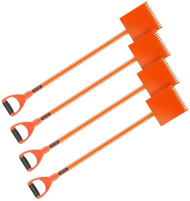 Main image of Shingle Shovel 4 Pack, D-Grip Handle Shingle Roof Ripper, High Hardness 45# Steel & Lightweight Easy Tearing Off Roofing & Nails Tool, Ideal for Commercial and Residential Use,Orange